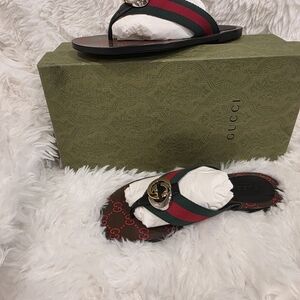 Gucci Black and Red Sandals